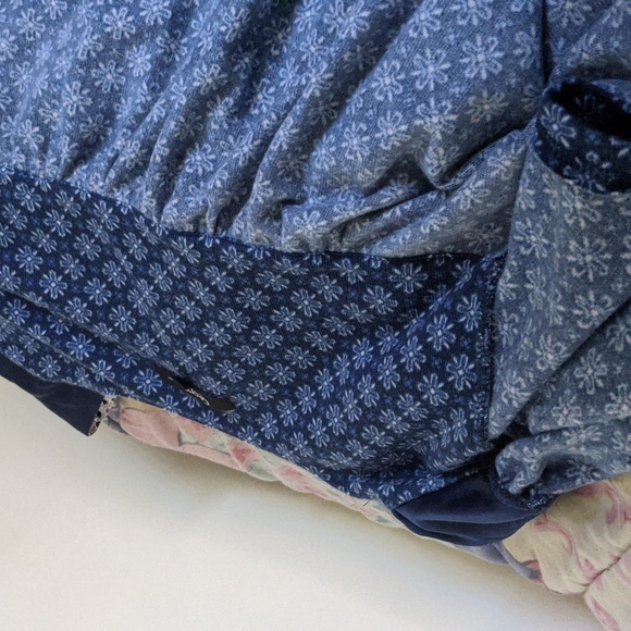 Blue & White Nightgown, Embroider-Look Detail, Short Sleeves, Buttons - Picture 10 of 10